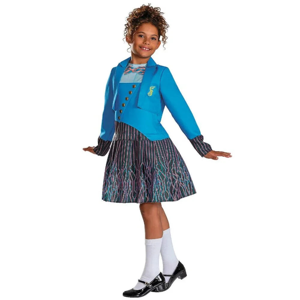 Wicked Shiz University Halloween Costume 10/12 Blue Dress Movie Musical Girls
